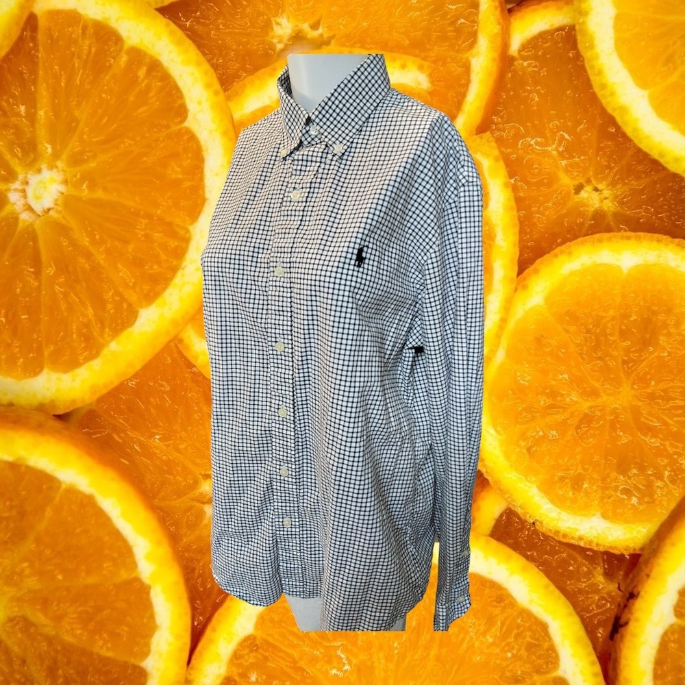 Ralph Lauren men's button-down shirt Black and White Ginghamโ